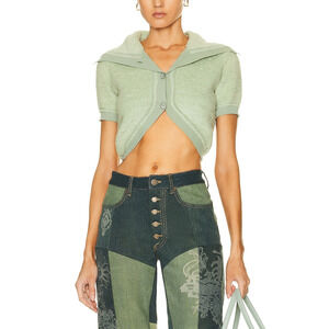 Jacquemus 'Le Campana' Green French Terrycloth Cardigan Size 36